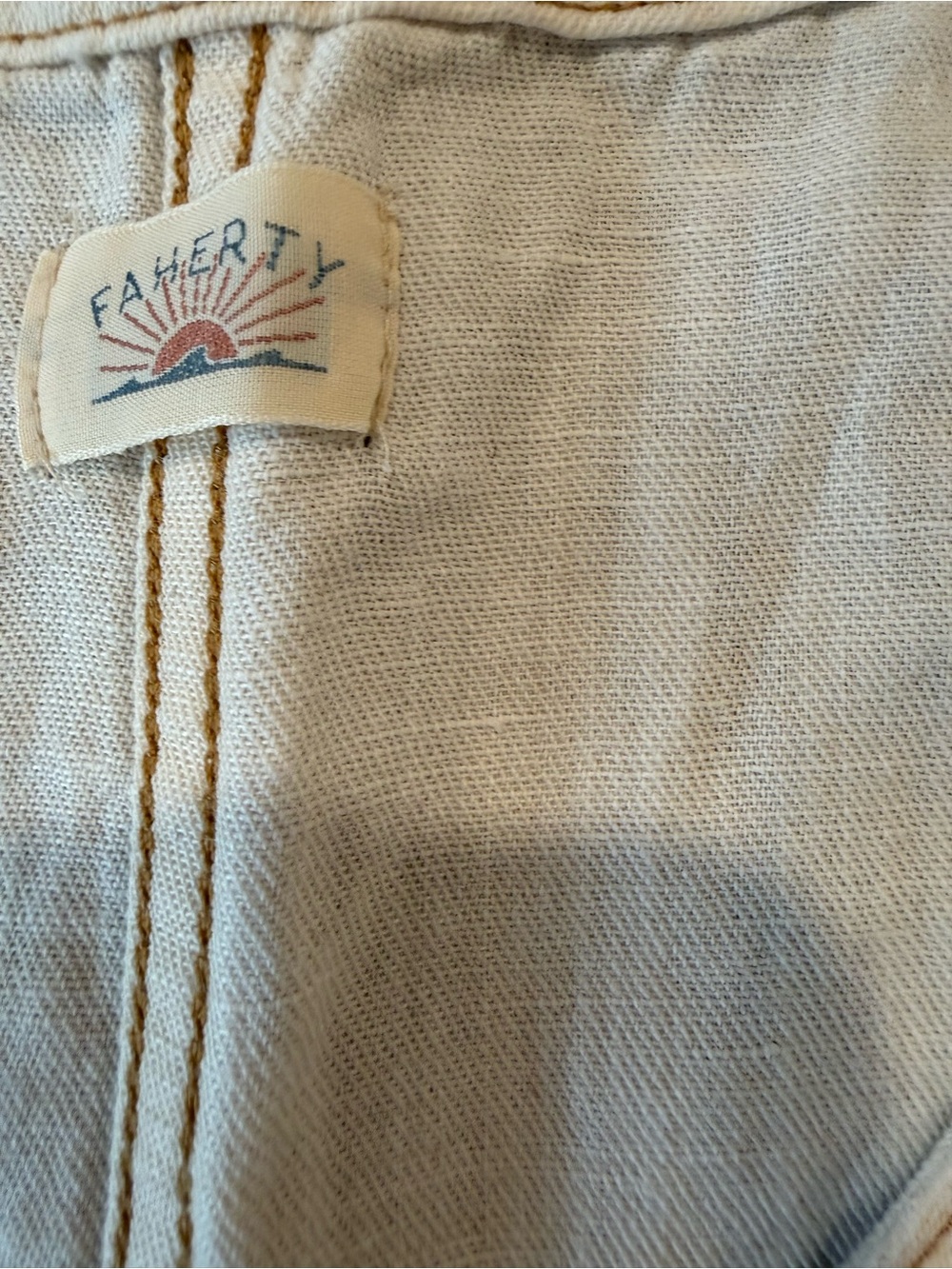 Faherty Light Beige Button-Front Mini Dress - Picture 3 of 6